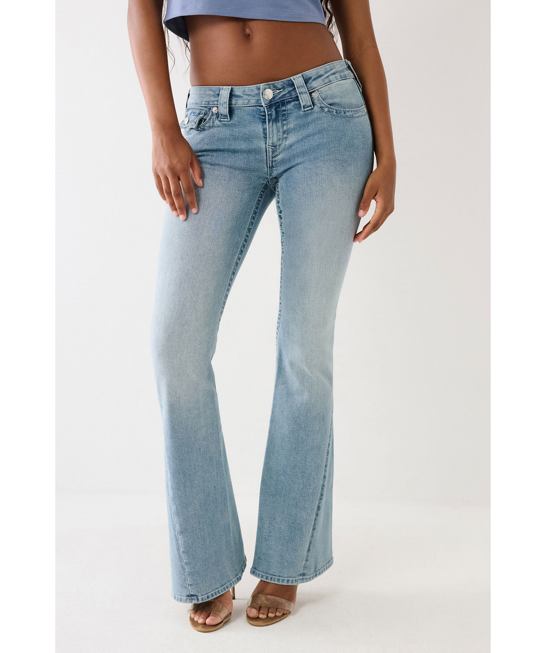 Handla Joey Low Rise Flare Jeans Ljusbl Hos Bestofbrands